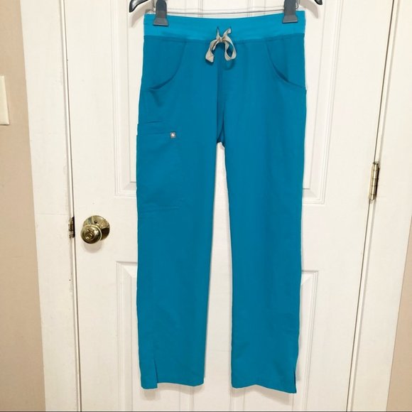 FIGS Technical Collection Kade Cargo Scrub Teal Pants Size Extra Small - Picture 2 of 10